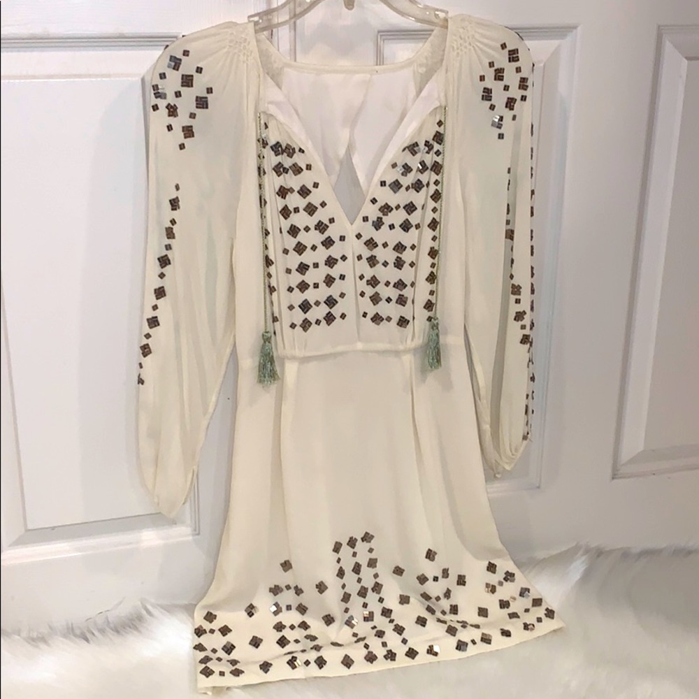BNWT Free People cream/gold dress